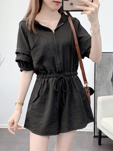 Γυναικείες casual ολόσωμες φόρμες με φερμουάρ και κορδόνια