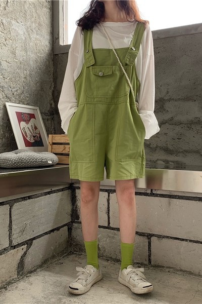 Salopeta dama casual cu bretele - model scurt