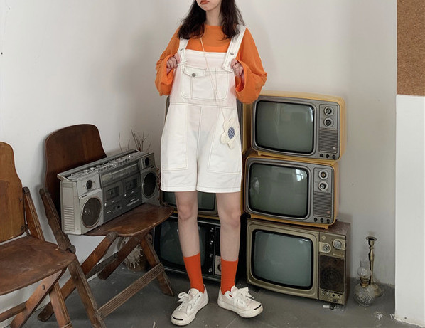 Salopeta dama casual cu bretele - model scurt