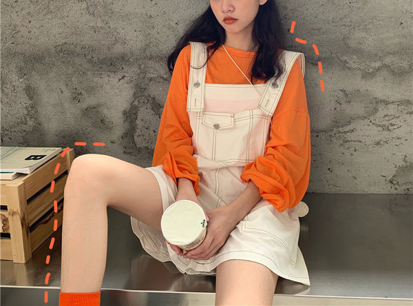 Salopeta dama casual cu bretele - model scurt