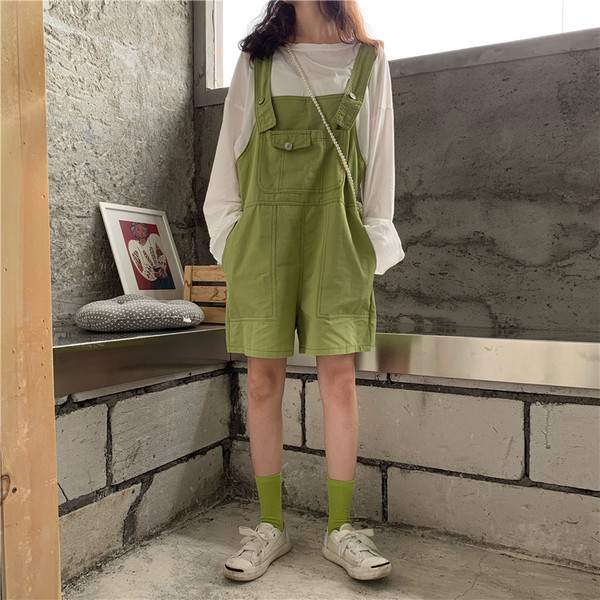 Salopeta dama casual cu bretele - model scurt