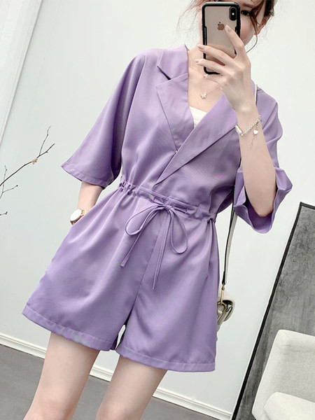 Μοντέρνες γυναικείες ολόσωμες  φόρμες με κορδόνια και 3/4 μανίκια