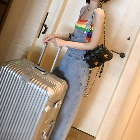 Salopeta casual de dama din denim de culoare albastra