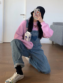 Salopeta dama casual din denim - model larg cu buzunar