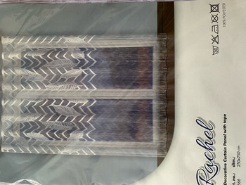 Перде дантела с ресни, с ширит лента Rachel, 250x250 cm, 100% Полиестер, Бял
