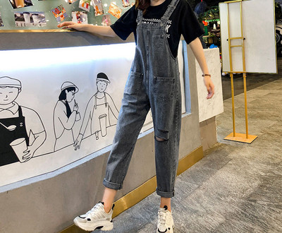 Salopeta dama model lat cu buzunare si motive rupte