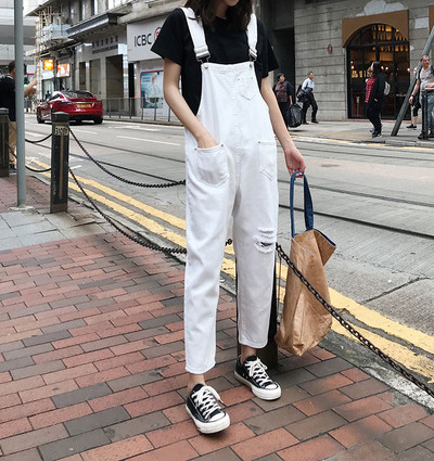 Salopeta dama model lat cu buzunare si motive rupte