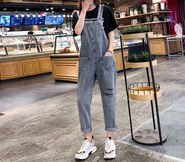 Salopeta dama model lat cu buzunare si motive rupte