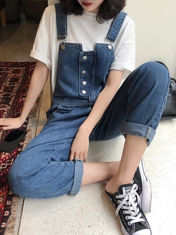 Γυναικεία casual jumpsuit με κουμπιά και τσέπες