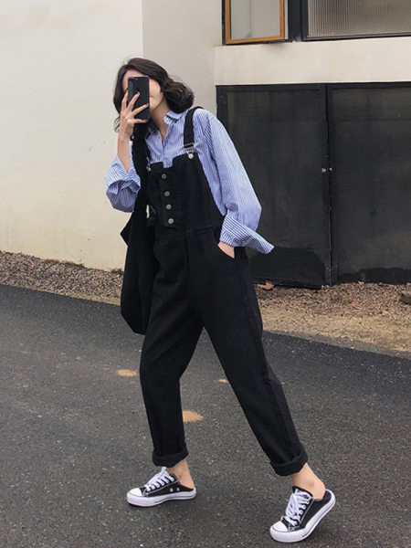 Salopeta casual dama cu nasturi si buzunare