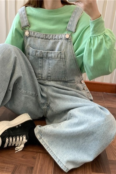 Γυναικεία τζιν ολόσωμη  φόρμα με τιράνες