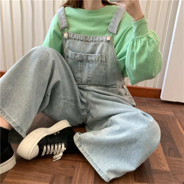 Γυναικεία τζιν ολόσωμη  φόρμα με τιράνες