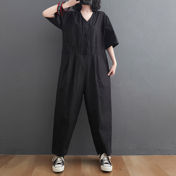 Salopeta de dama cu cravate si maneci scurte