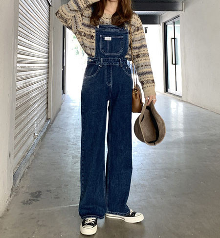 Γυναικείες ολόσωμες  φόρμες με τσέπες-ρετρό στιλ