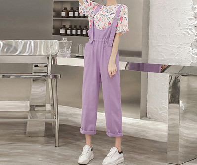 Model nou de salopete de damă colorate cu legături în talie