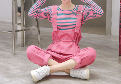 Model nou de salopete de damă colorate cu legături în talie