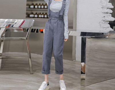 Model nou de salopete de damă colorate cu legături în talie