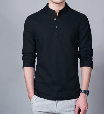 Cămașă modernă pentru bărbați, model simplu, cu mâneci lungi