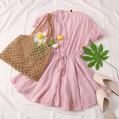 Salopetă scurtă casual de damă, cu legături în talie