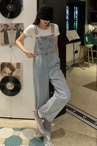 Ženski traper kombinezon - retro model