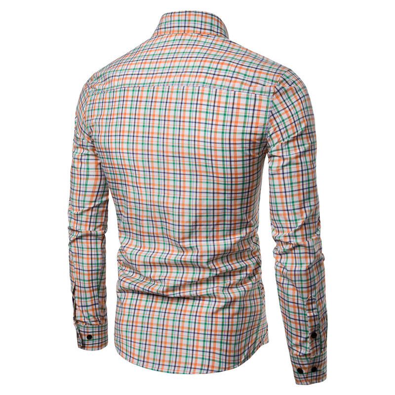 Cămașă în carouri stilată pentru bărbați, cu guler clasic