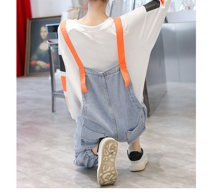 Salopetă de damă uni cu bretele colorate