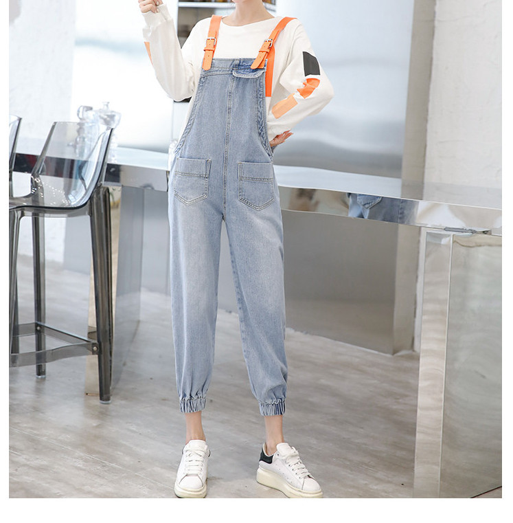 Salopetă de damă uni cu bretele colorate