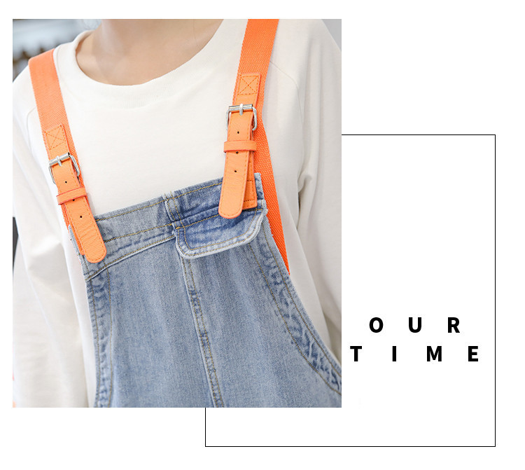 Salopetă de damă uni cu bretele colorate