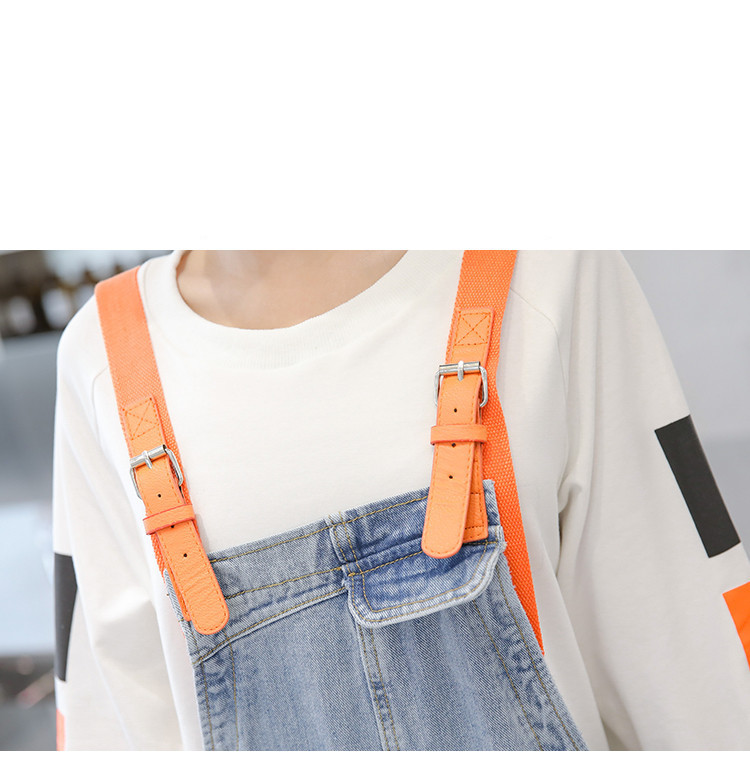 Salopetă de damă uni cu bretele colorate