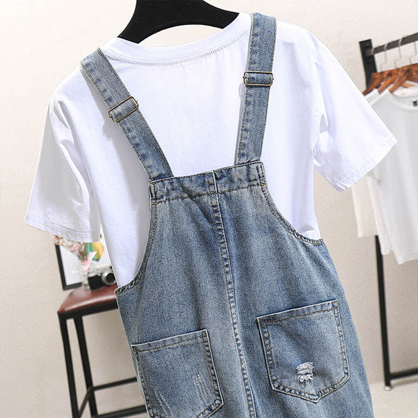 Γυναικείες ολόσωμες φόρμες τζιν με σκισμένα μοτίβα και τσέπες