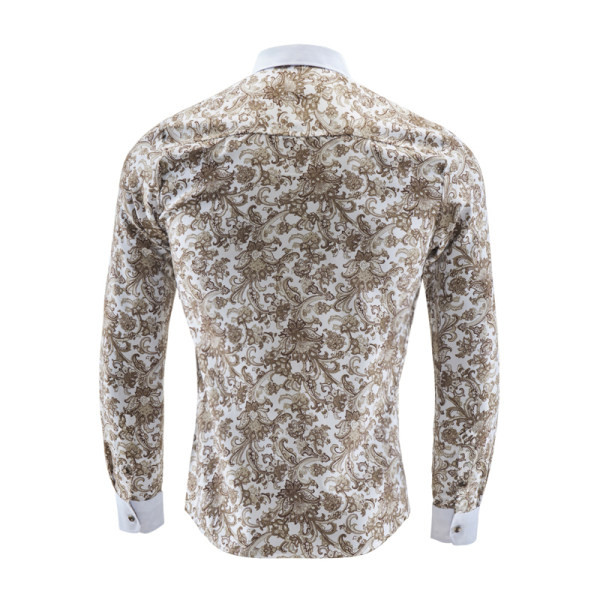 Cămașă elegantă pentru bărbați, cu guler, nasturi și model clasic