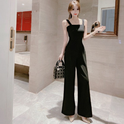 Γυναικεία casual μαύρη φόρμα με τιραντάκια