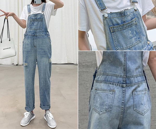 Γυναικεία αθλητική φόρμα τζιν με τιράντες