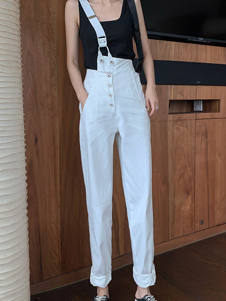 Salopeta de dama moderna cu nasturi si curea