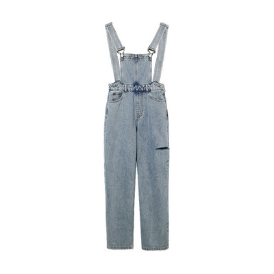 Salopetă casual cu buzunare și motive rupte