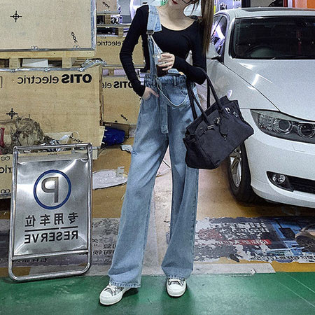 Salopetă casual cu buzunare și motive rupte