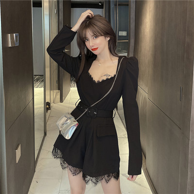 Κομψή γυναικεία ολόσωμη φόρμα με δαντέλα σε τρία χρώματα