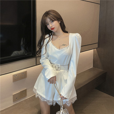 Κομψή γυναικεία ολόσωμη φόρμα με δαντέλα σε τρία χρώματα