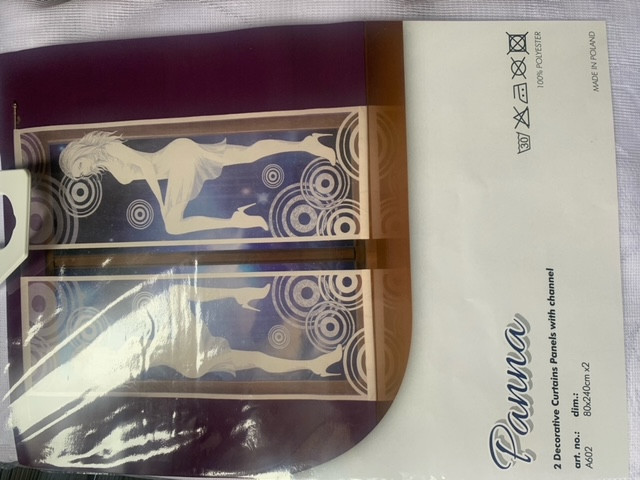 Комплект пано пердета, Kobieta, дантела с отвор за нанизване, 2 бр. x 80 x 240, 100 % Полиестер