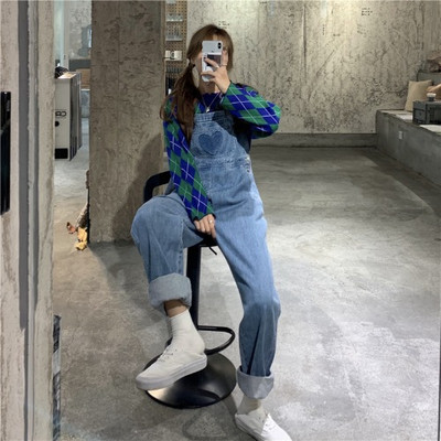 Salopetă casual de damă cu bretele în albastru