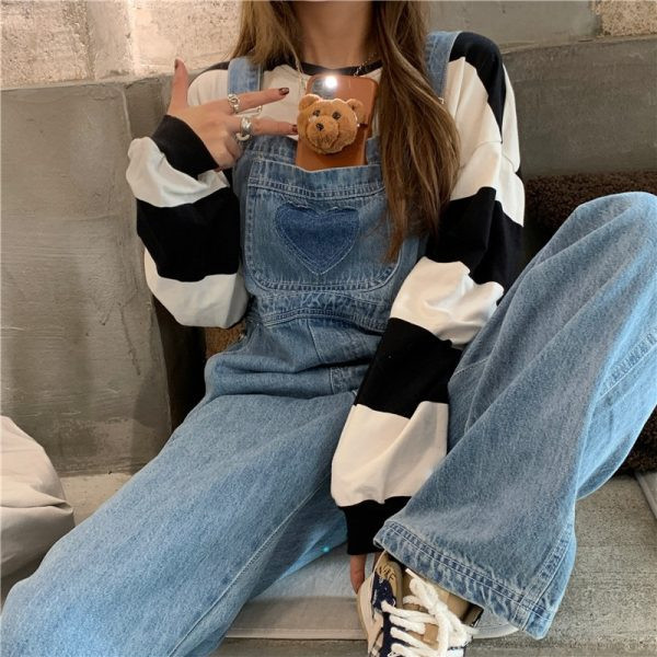 Salopetă casual de damă cu bretele în albastru