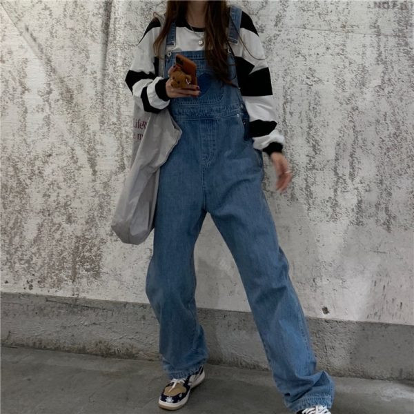 Salopetă casual de damă cu bretele în albastru