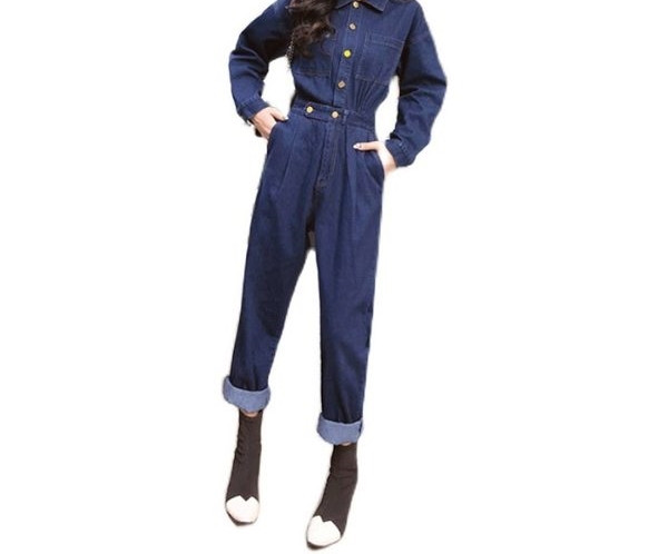 Salopetă lungă din denim de damă