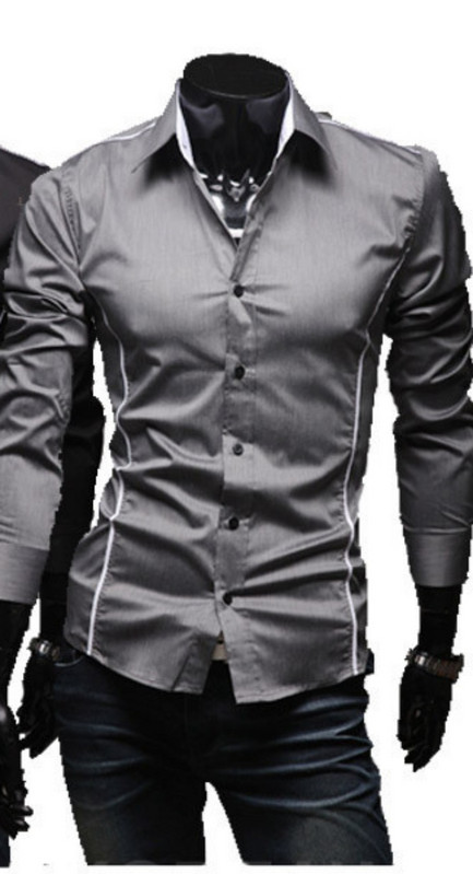 Cămașă de ultimă oră pentru bărbați, cu guler clasic și mâneci lungi