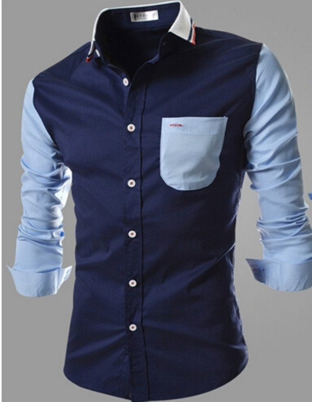 Cămașă de ultimă oră pentru bărbați, model cu guler și buzunar clasic
