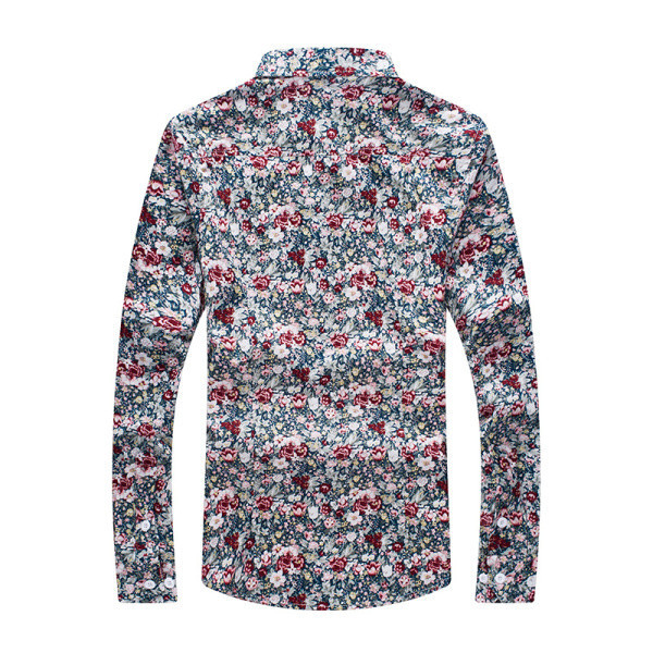 Cămașă modernă pentru bărbați cu model floral și guler clasic