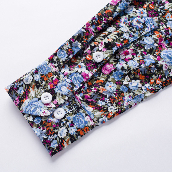 Cămașă modernă pentru bărbați cu model floral și guler clasic