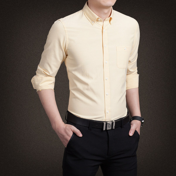 Cămașă bărbătească model uni, cu buzunar