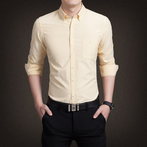 Cămașă bărbătească model uni, cu buzunar