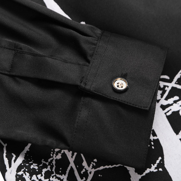 Cămașă pentru bărbați cu model și model cu mâneci lungi